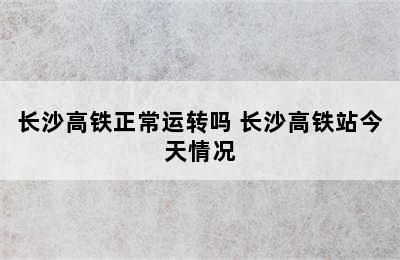 长沙高铁正常运转吗 长沙高铁站今天情况